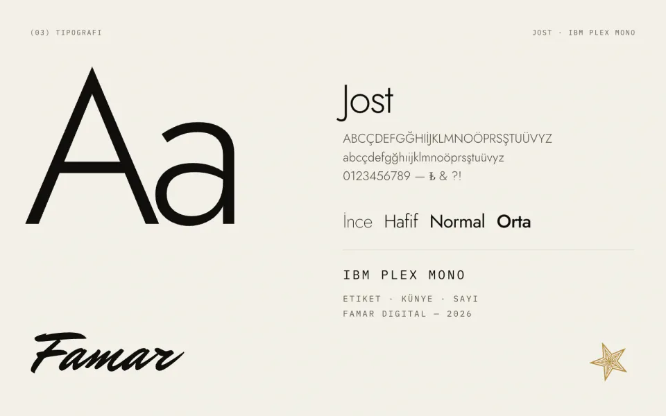 Tipografi: Jost ve IBM Plex Mono örnekleri